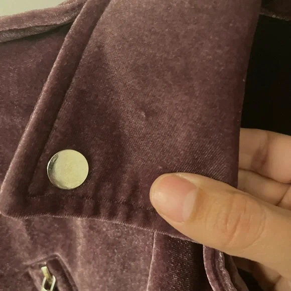 Velvet purple moto jacket - Picture 4 of 10